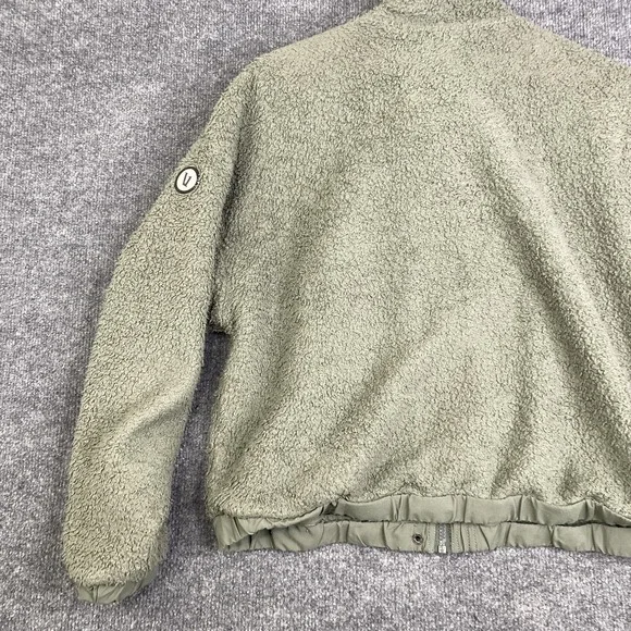 Vuori Sherpa Fleece Jacket Womens Medium Green Full Zip Lined Pockets Cozy - Picture 10 of 12